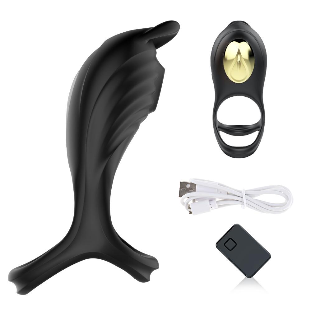 Remote Control Penis Ring Vibrator for Adult Sucking Licking Clitoris Stimulator Cock Ring Enlargement Sex Toy for Man & Couples