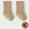 Infant Kids Girl Terry Cotton Socks Baby Ruffles Vintage Color Anti-slip Floor Socks 0-5Y Baby Mid-tube Leg Warmers for Princess