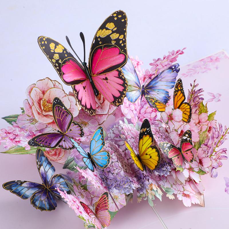 3D Butterfly Pop Up Greeting Cards Postcard For Valentine'S Day Wedding Invitation Greeting Birthday Gift