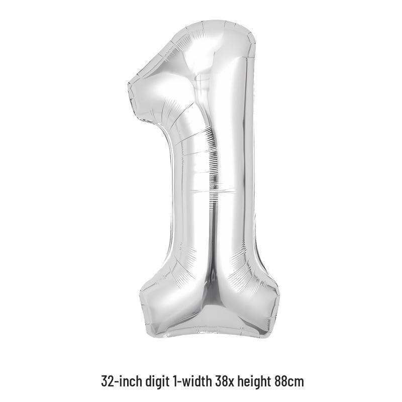 32-Inch White Number '40' Birthday Balloon, Aluminum Foil Party Decoration Prop