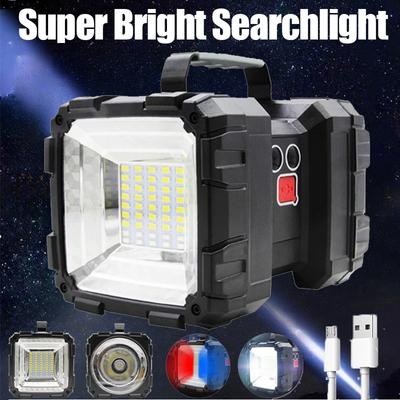 Lanterna LED super brilhante de 40 W, recarregável por USB, holofote de cabeça dupla, lanterna portátil, holofote de trabalho, luz de acampamento