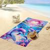 Tropical Dolphin Beach Towel Summer Vacation Print Pool Side Towel Large Design Beach Decor Gift Mat Ocean Life Resort Wear