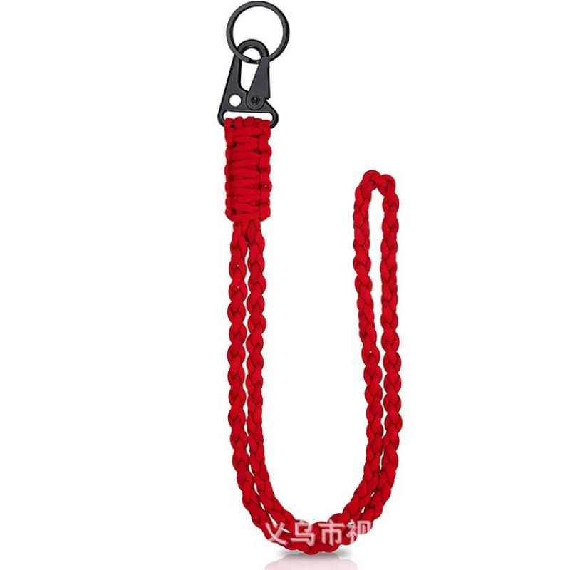 Strapazierfähiges Paracord-Schlüsselband, 7-adriges Umhängeband für den Außenbereich, Halskette, Schlüsselanhänger, geflochtenes Schlüsselband mit Metallclip, Schlüsselring
