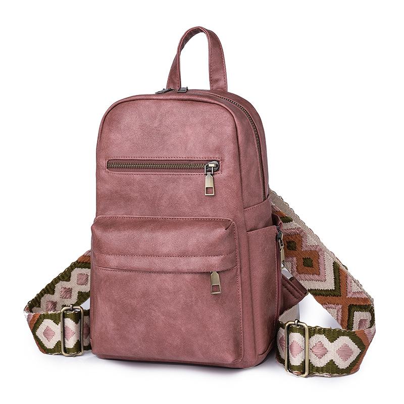 Small Backpack for Women's Backpack European and American Retro Fashion Women's Breast Bag Backpack