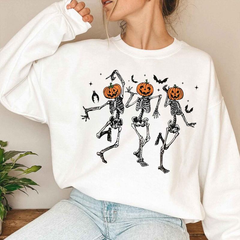 American Halloween Women's Colorful Letter Sweatshirt - Long Sleeve, Winter, Round Neck