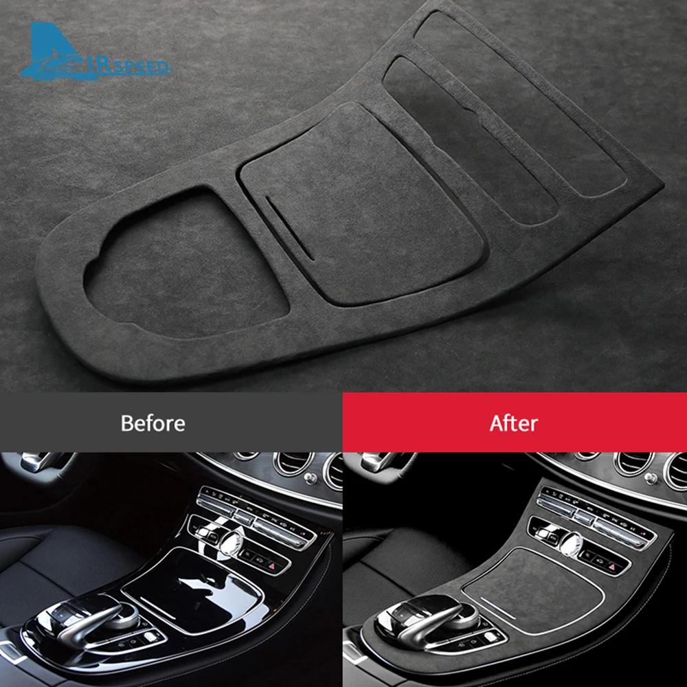 For Mercedes Benz E Class W213 2016 2018 Super Suede Car Center Console Gear Shift Panel Trim Sticker Accessories