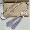 Retro Handwoven Hanfu Waist Tie Belt Chinese Style Traditional Tassel Waist Cord Ping An Pendant Waist Rope for Men Women