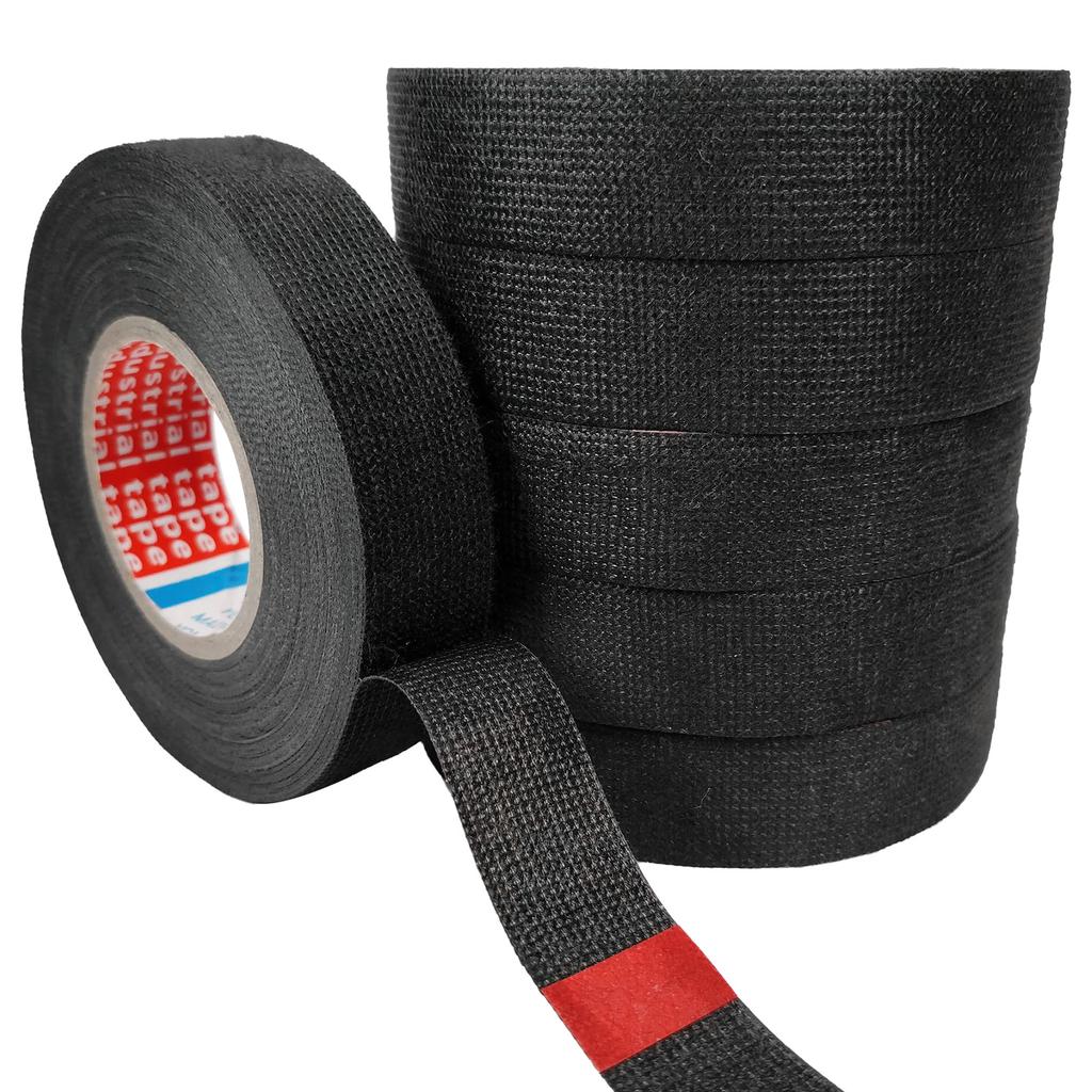 5 Rolls Wire Loom Harness Tape Flame Retardant Adhesive Fabric Tape Heat Proof Insulation Electrical Tape for Automotive Engines