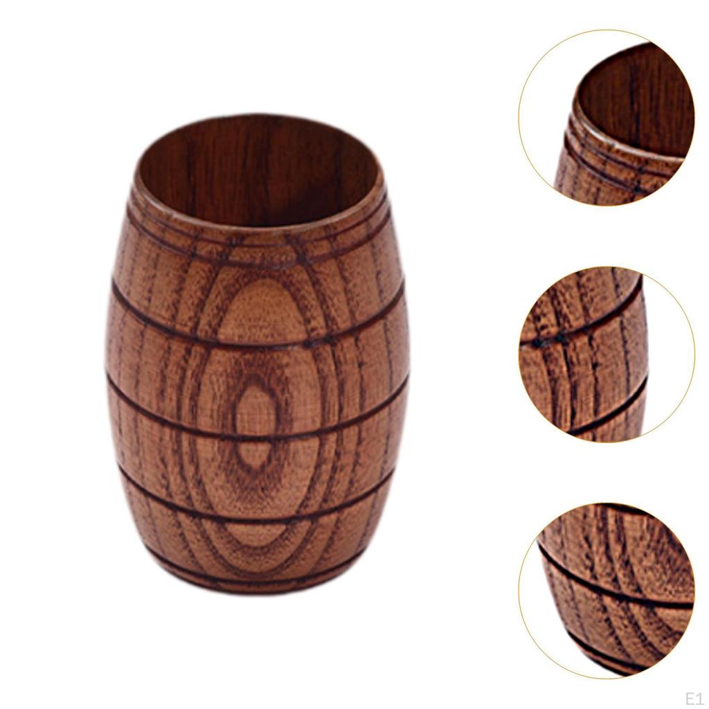 Pivní hrnek ve tvaru sudu, multifunkční minimalistický klasický dřevěný hrnek na kávu