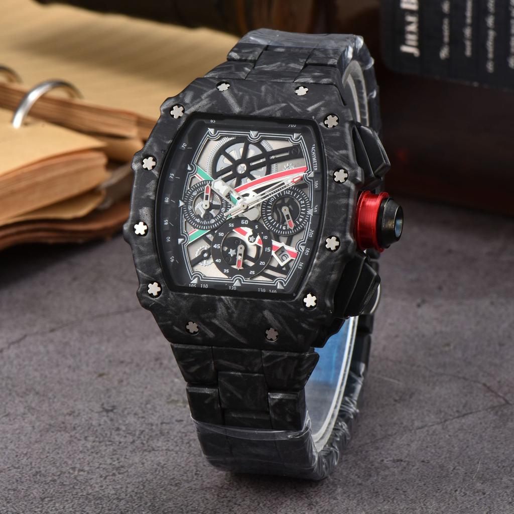 New Barrel-shaped Steel Belt Quartz Watch Six-pin Running Seconds Fashion Business Watch Men's Watch