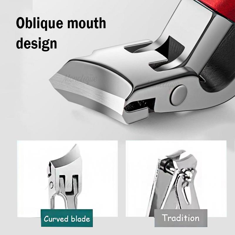Stainless Steel Curved Nail Clippers Sharpest Nail Cutter for Adult Men Women with Swing Out Nail Cleaner