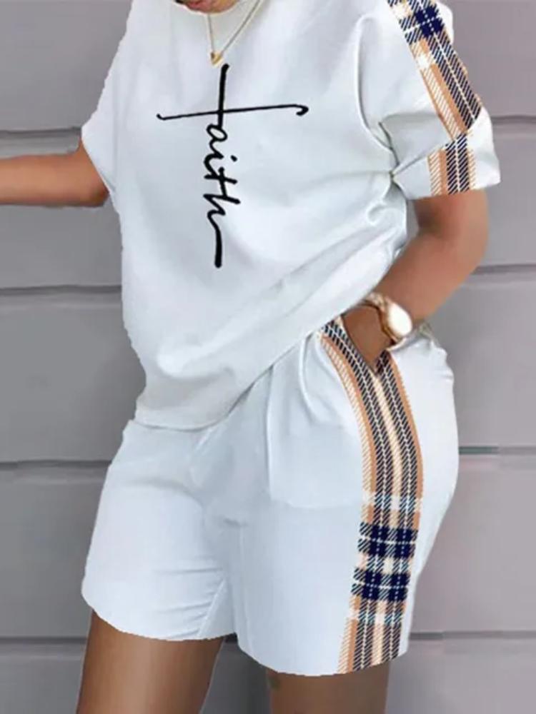 Casual Top & Shorts Set Sets Casual Short Sleeve Tshirt Outfit Women Summer Gradient 3D Print Pocket Short Sets Suit Female T Shirt Shorts