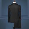 2ks/sada Muži Business Outfit Klopa Dlouhý rukáv Jednořadový oblek Kabát Jednobarevný oblek Kalhoty Set Slim Fit Workwear