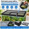 Fine Mesh Aquarium Mesh Cover Zippered Feeding Opening Aquarium Anti-jump Net Marine Tanks