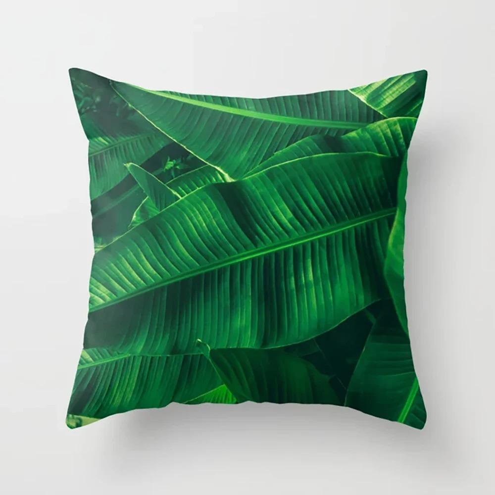 Green Plant Leaf Pillowcase Car Ornaments Office Living Room Home Pillowcase