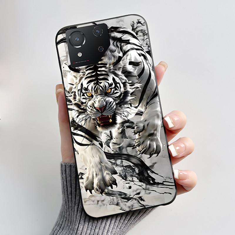 Custodia per Asus ROG Phone 8 Custodia per Telefono ROG 8 Pro Lusso Carino Coniglio Amore Divertente Nero Morbido TPU Silicone Cover Posteriore Protettiva