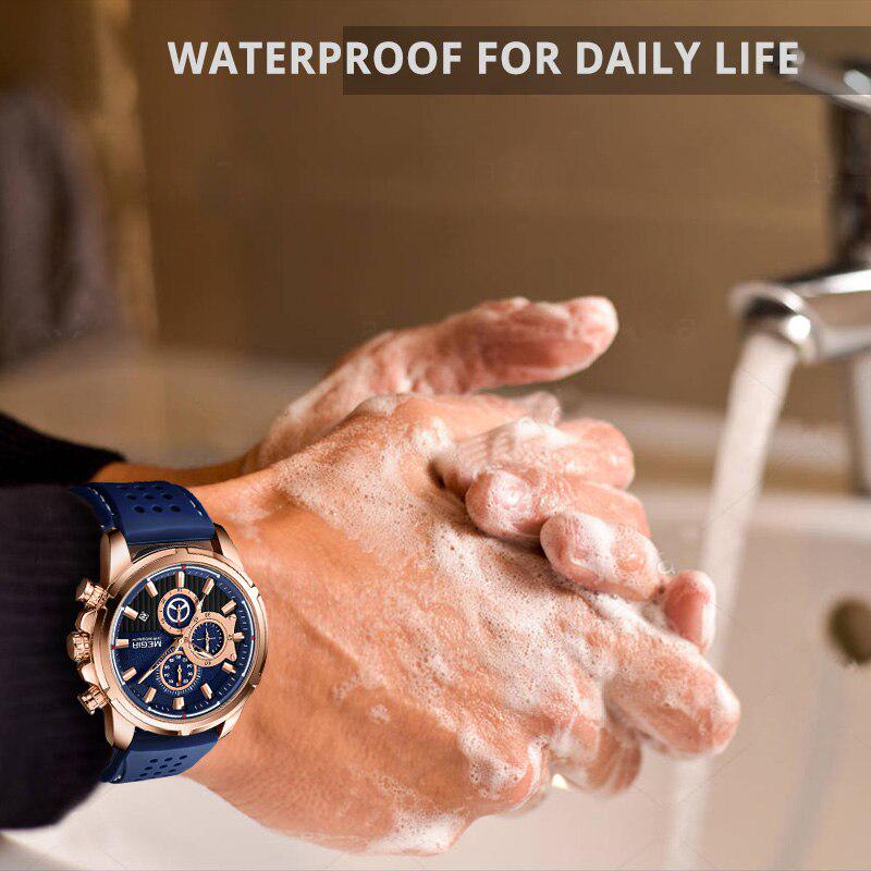 Мужские кварцевые часы MEGIR с хронографом — фото 5