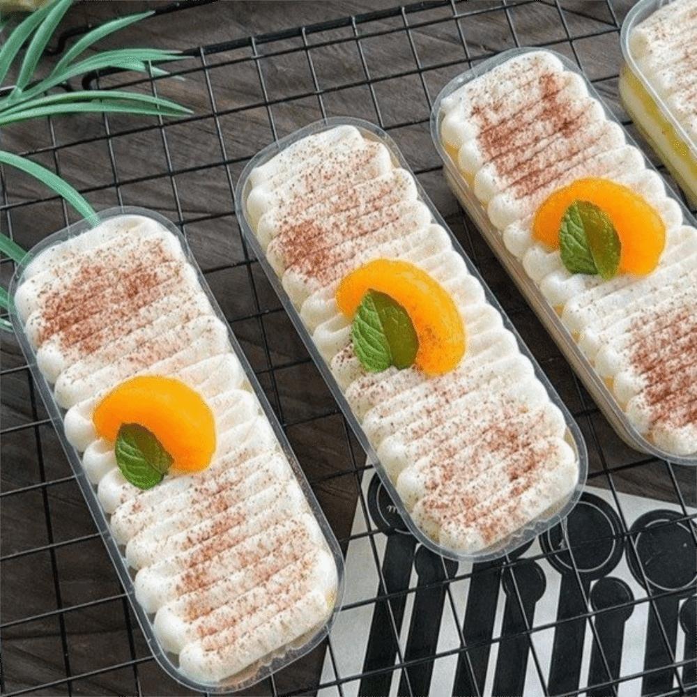 Cake Container Mousse Dessert Box With Lid Disposable Acrylic Food Cake Cup  Ice Cream