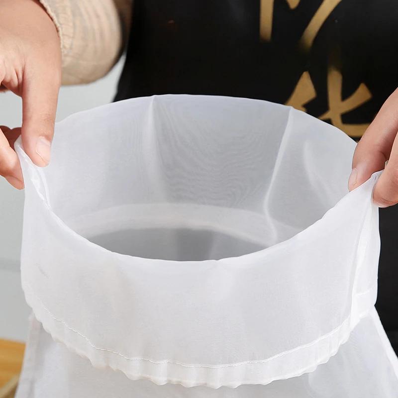 Food Grade Nylon Mesh Strainer Bag Reusable Filter for Soy Milk Wine Vegetable Stuffing Cloth Kitchen Squeeze Tool