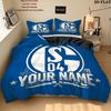 Schalke Fanartikel Benutzerdefinierter Namensmuster Bettwäsche Steppdecke Set Bettbezug Kissenbezug Heimgeschenk(1 Bettbezug + 2 Kissenbezüge, ohne Füllung)