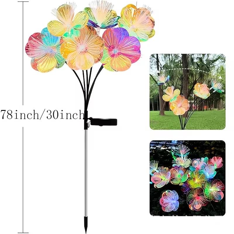 Solar Fiber Optic Butterfly Flower Colorful Garden Lamp - Outdoor Courtyard Decorative Landscape Lighting