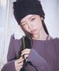 MISEKI SEOUL Drawstring Cowl Button Beanie Black