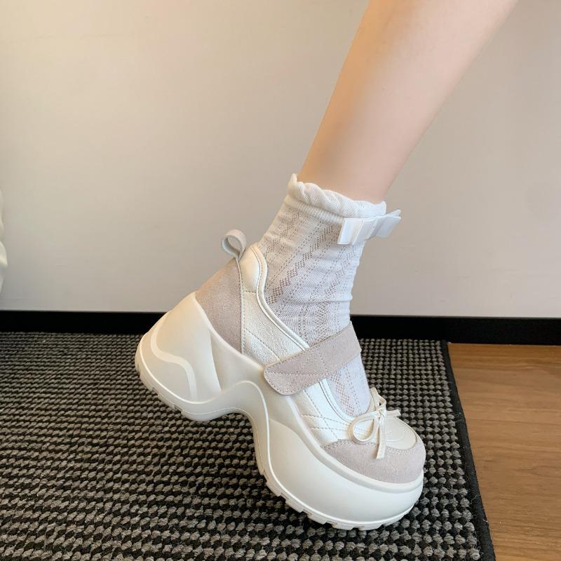 

Туфли Мэри Джейн на липучке в стиле ретро, женские туфли на небольшой толстой подошве, туфли-маффины, темпераментные, универсальные, с открытым мыском, одинарные туфли 40 бежевый