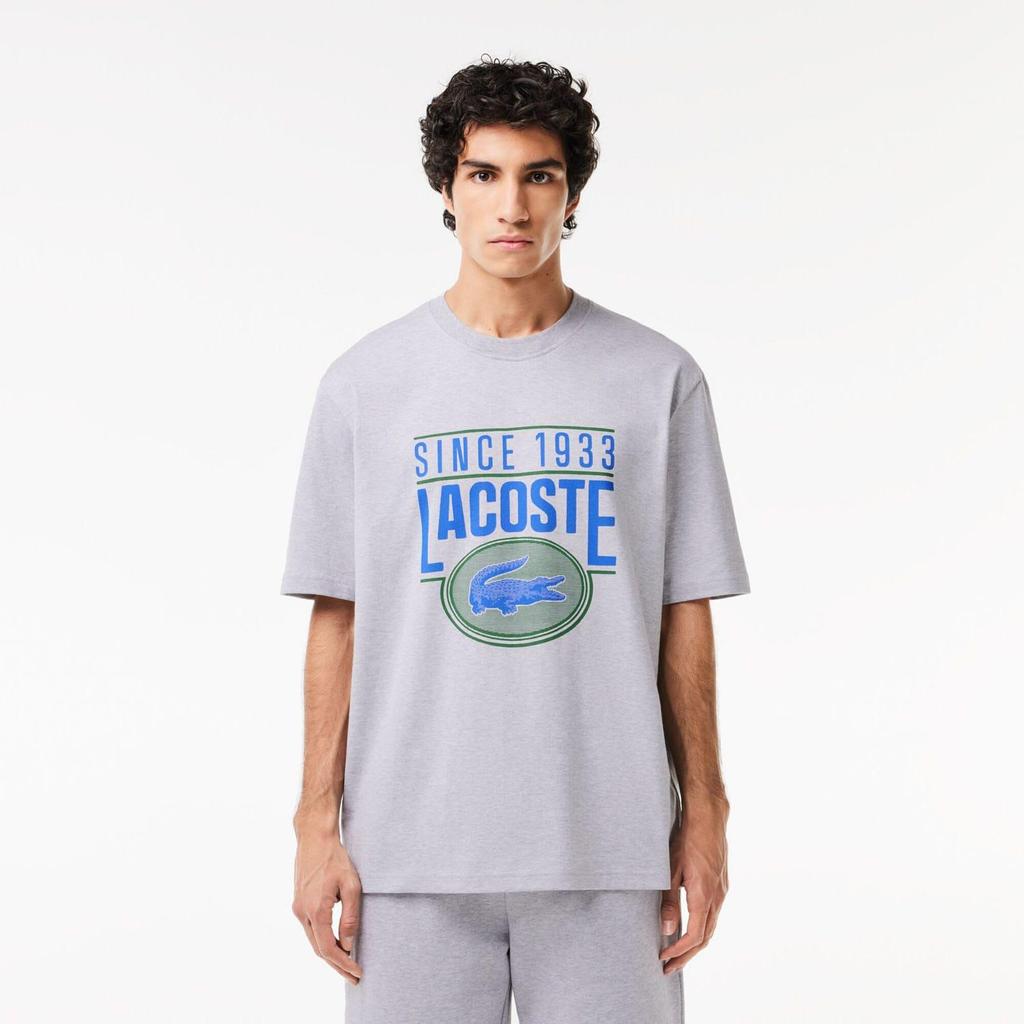 Lacoste Mens Printed Heavy Cotton Loose Fit T-Shirt