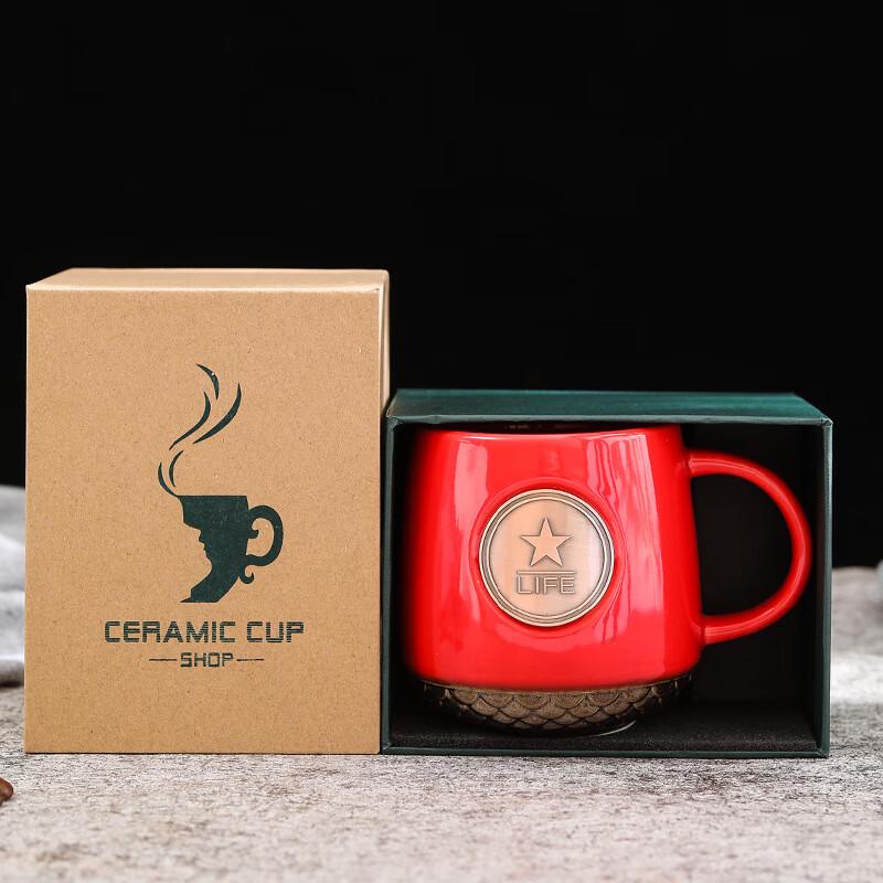 Classic Bronze Badge Ceramic Office Mug