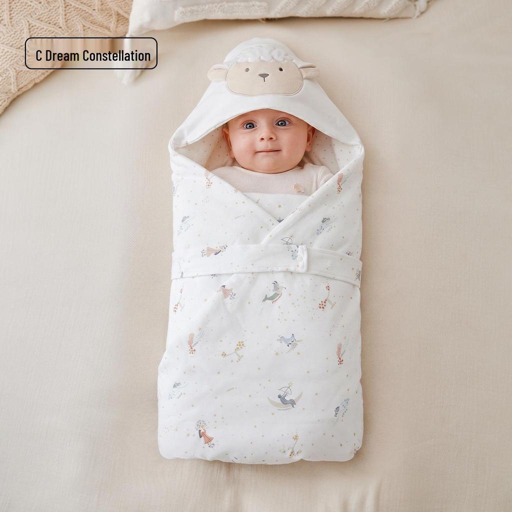 Four-Season Anti-Startle Swaddle: Class A Thickened Cotton Blanket for Newborns