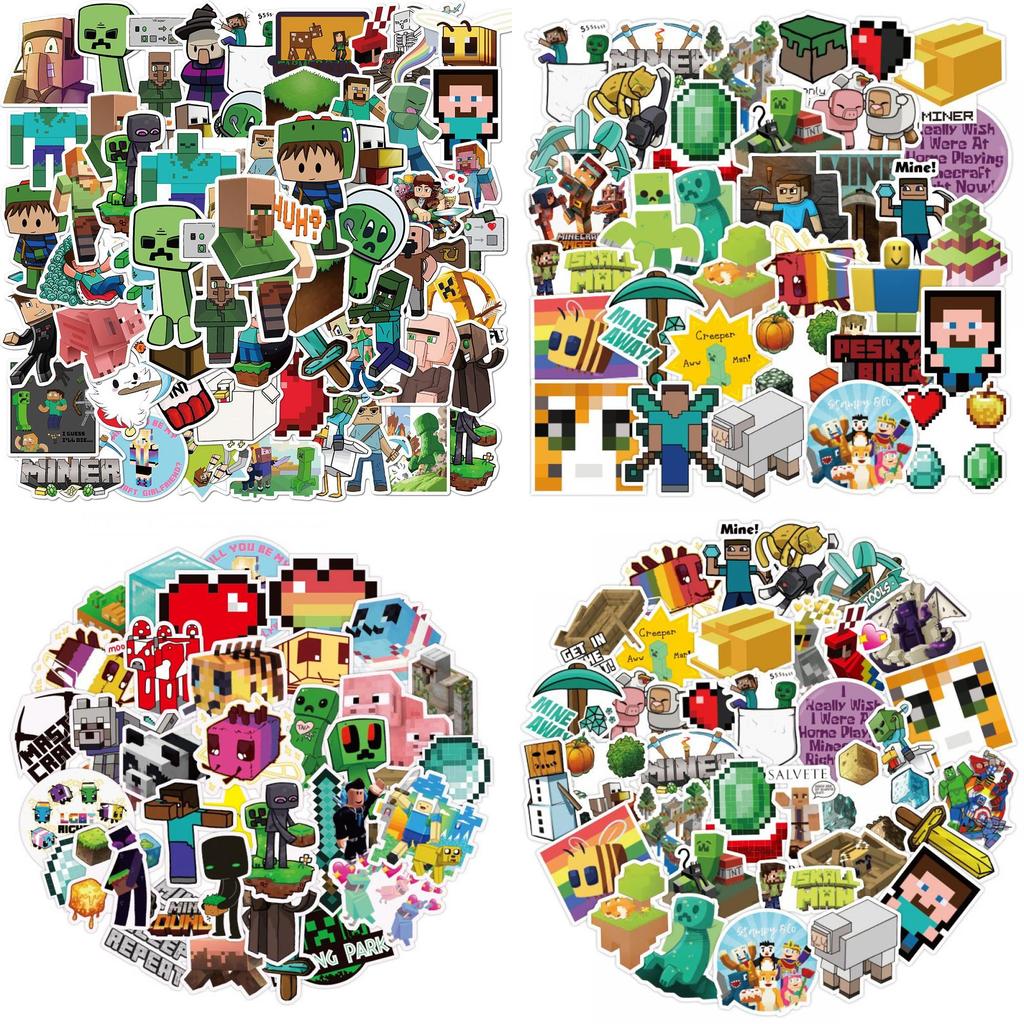 Game Minecraft 50pcs Stickers Pvc Waterproof Lapyop Bike Luggage Suitcase Decals