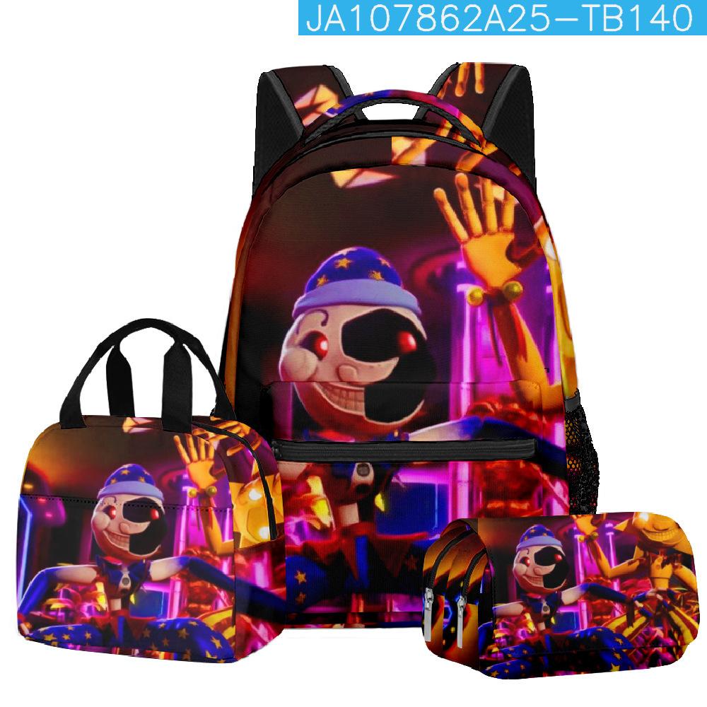 Klasický Populární Novinka sundrop FNAF 3D Tištěný 3ks/Sada studentské Školní tašky Cestovní Poznámkový blok Batoh Taška na oběd Pouzdro na tužky