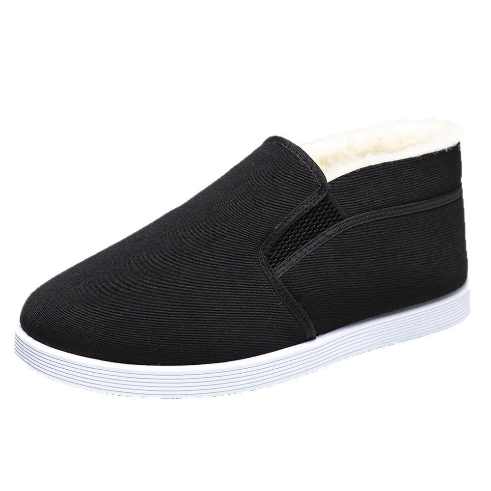 Cotton Shoes Cloth Shoes Fleece Warm Cold Black Traditional Vintage Comfortable Dad Boots