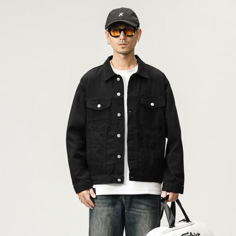 Herren Jeansjacke im amerikanischen Stil mit lockerem Schnitt