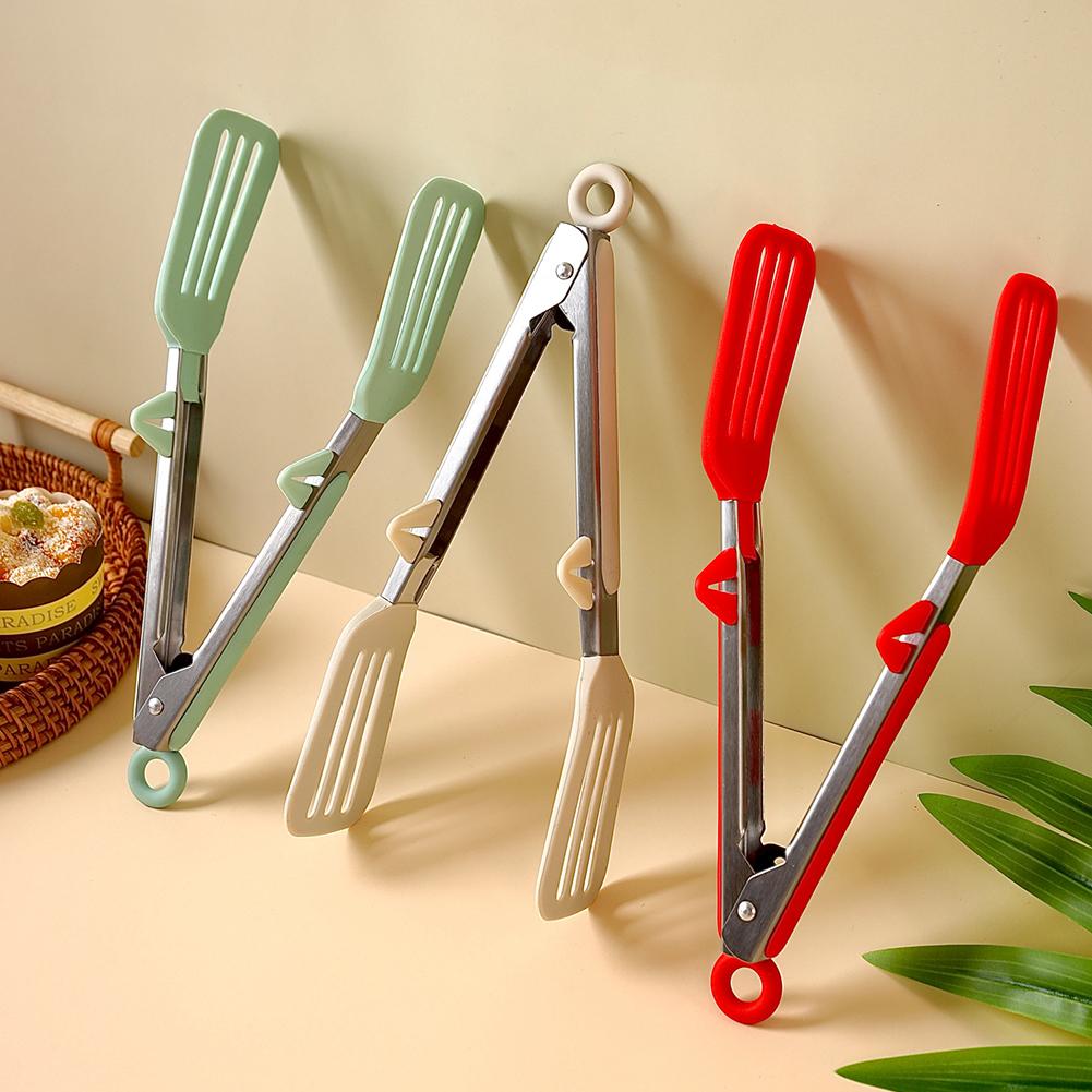 9/12 Inch Stainless Steel Food Tongs,Silicone Non-stick Cooking Clips for Kitchen,Household BBQ Clamp for Salad Outdoor Barbecue
