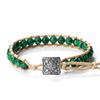 Vintage Bohemian Handmade Hemp Rope Bracelet Imperial Stone Beaded 3D Bead Charm Bangle