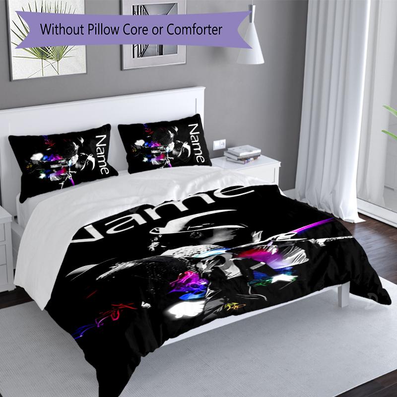 3pcs Custom Name Michael Jackson Set,Includes 1 Duvet Cover and 2 Pillowcases,All-season Bedroom Decor