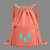 Solid Color Drawstring Student Basketball Nylon Backpack With Luminous Print For Casual Travel And Students