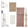 Punching Needle Embroidery Set for Beginner with Embroidery Fabric Punching Needle Pen Threader Scissors Sewing Needle