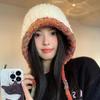 Handmade big head circumference plush knitted hat children's new autumn and winter thickened warm and small face wool hat