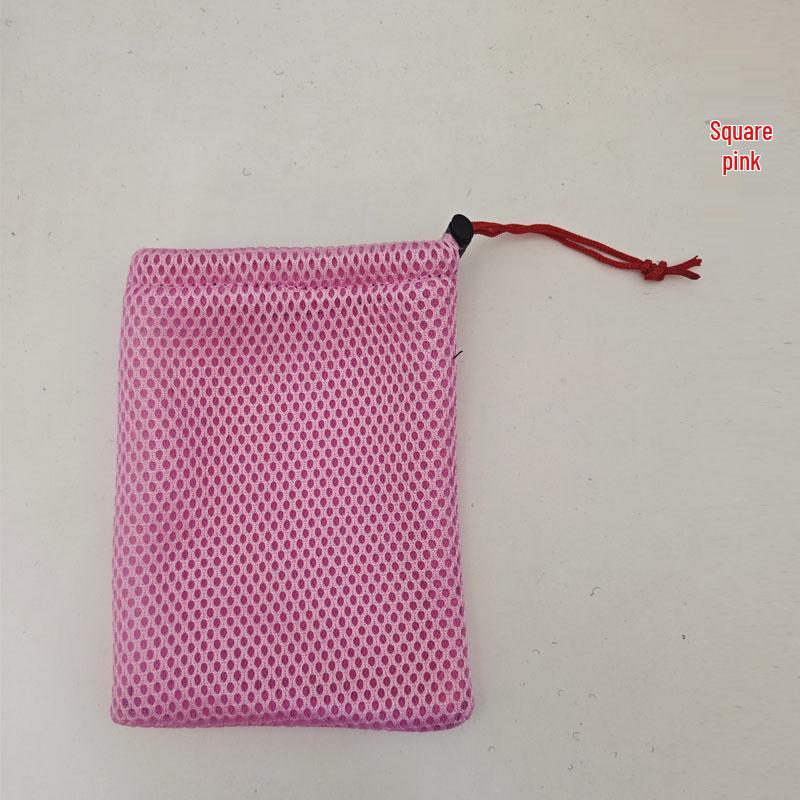 Mesh Drawstring Bag with Spring Buckle - Ideal for Sunglasses, Mobile Phones, and More. Versatile Grid Storage for Everyday Essentials.