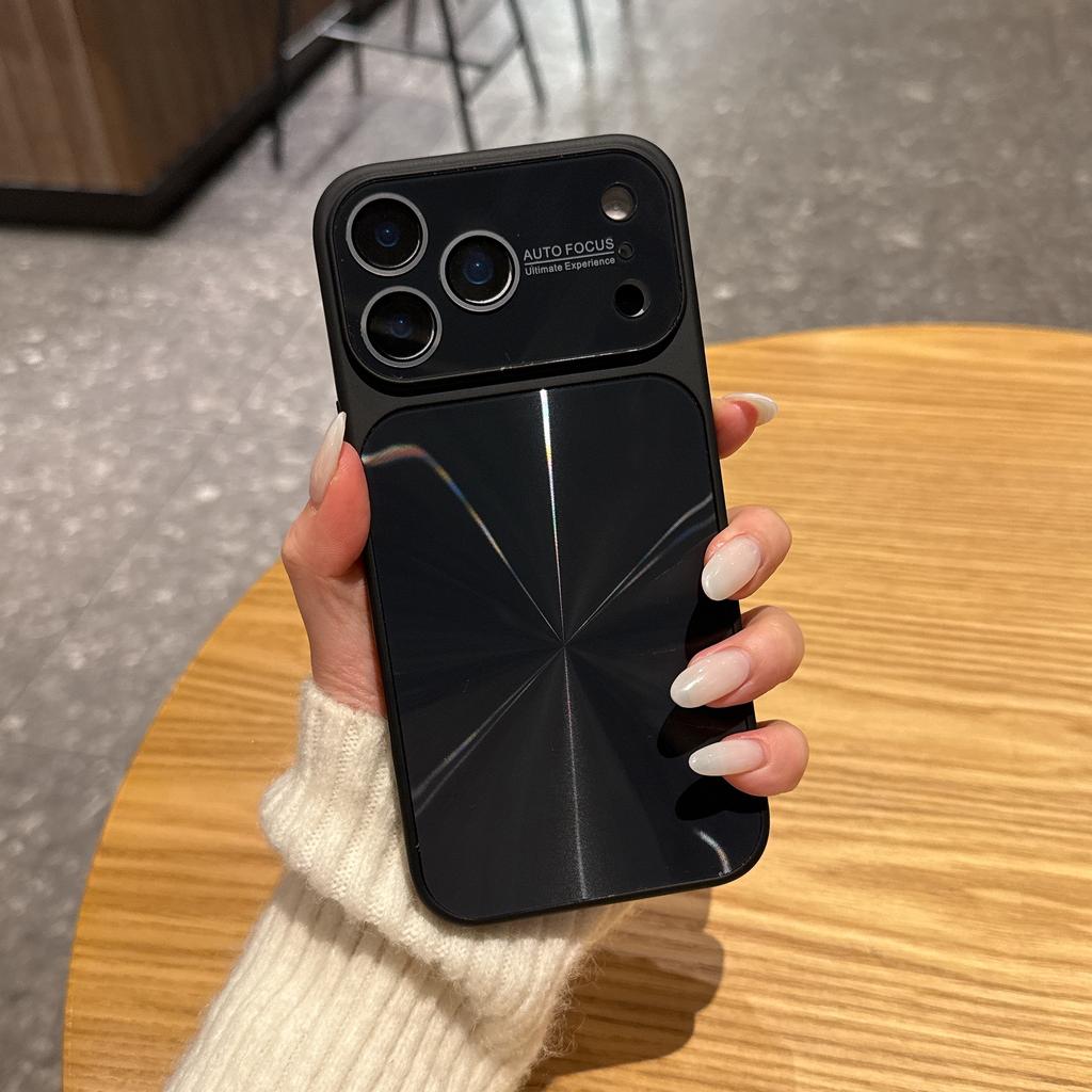 Dazzling CD Pattern Big Window Camera Protection Case for iPhone 17 16 15 14 13 Pro Max Shockproof Laser Hard Plastic Cover Etui