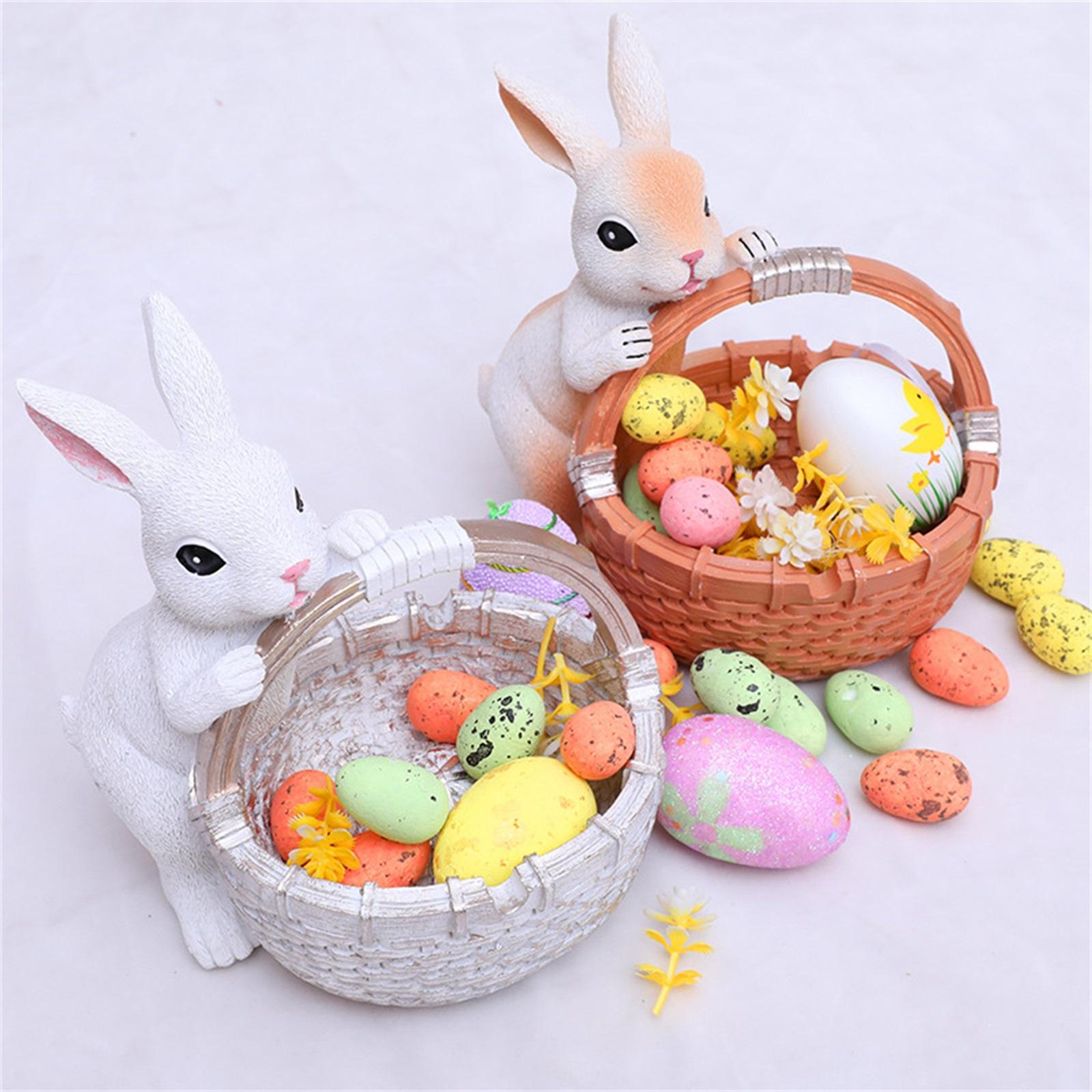 Easter Creative Basket Resin Decorative Ornament cm bianco