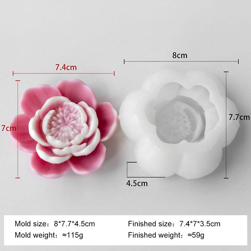 

DIY Flowers Peony Silicone Candle Mold Handmade Aroma Plaster Resin Ornaments Molds Homemade Chocolate Candy Baking Mould