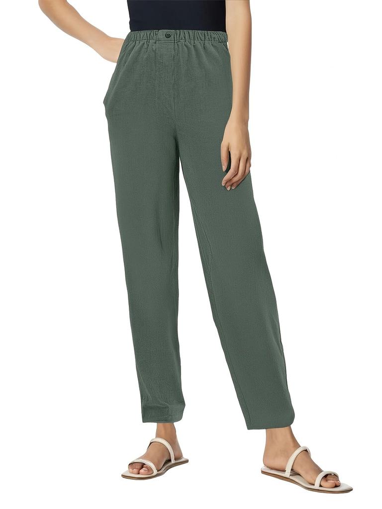 Autumn and winter new high elastic skin-friendly nude quick-drying straight nine-point pants, casual versatile loose sweatpants for women