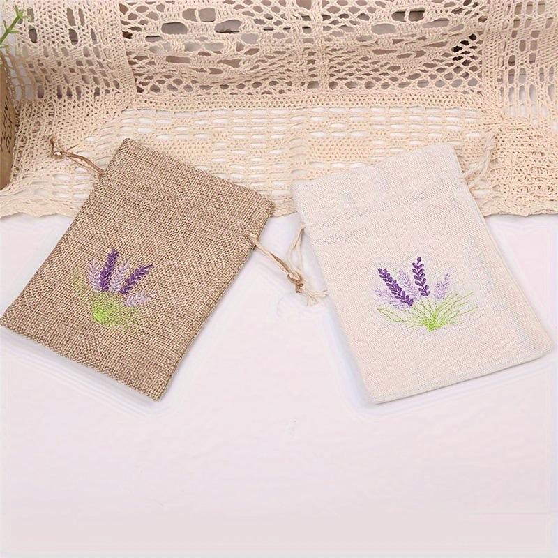 Imitation Hemp, Lavender Pattern, Gift Bundle Pocket, Storage Bag, Convenient To Carry, Printable, Wedding Gift Bag, Souvenir Bag