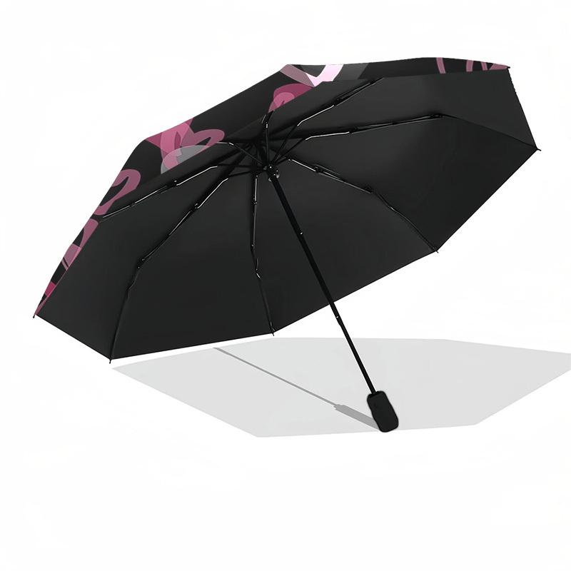 1pc Heart Pattern Love Design Umbrella with Plastic Handle,Vibrant Cartoon Pattern,Multi-functional UmbrellaPT104