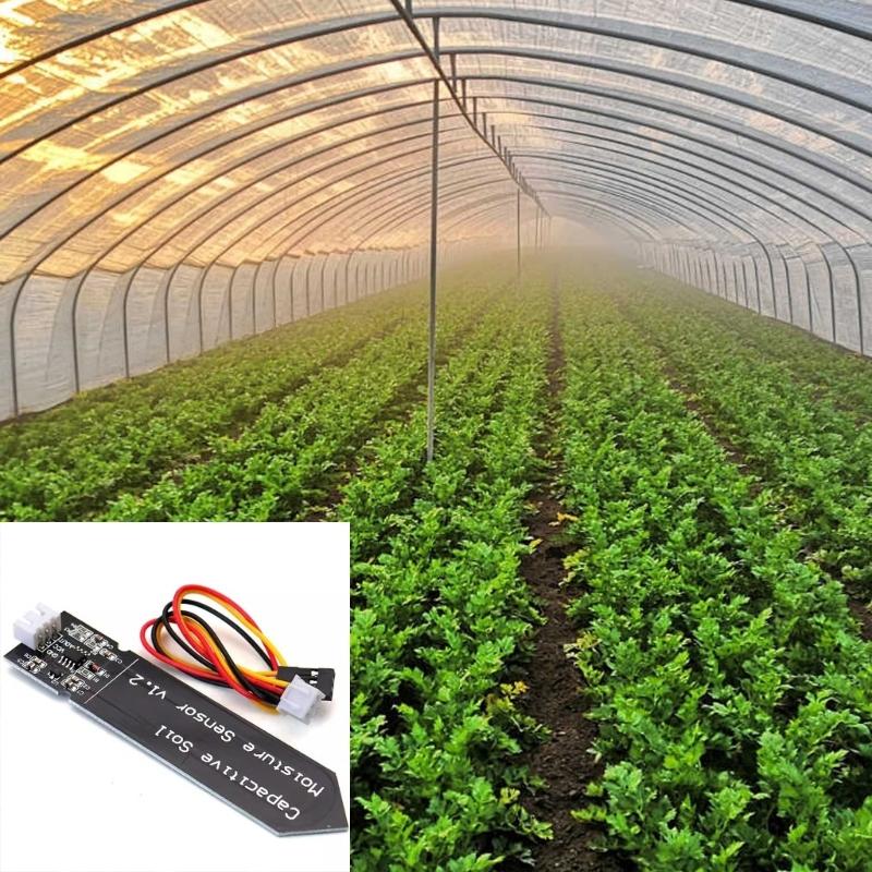 Wide Voltages 3.3 volts 5.5 Voltmeter Capacitive Soil Transducer Module Low Power Consumption For Plant Monitoring Systems