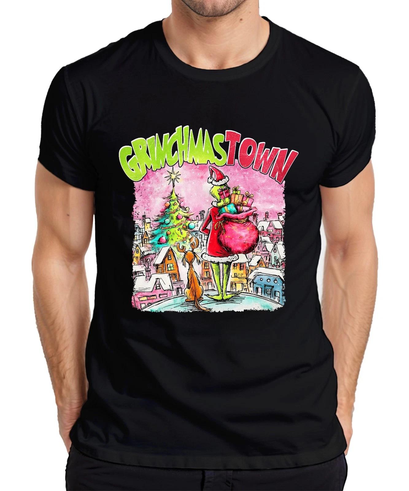 GrinchmasTown Grinch Weihnachtsmann Geschenke Max Rentier lustig Herren T-Shirt XXXL