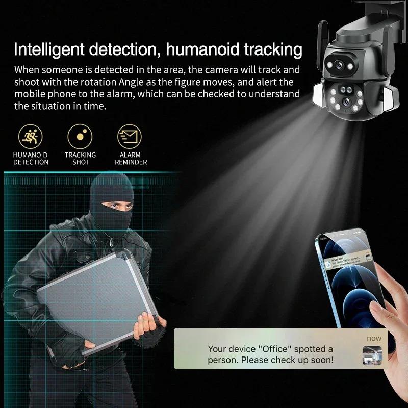4K 8MP WIFI Kamera Dual Screen 8MM Binokular AI Körper Automatische Verfolgung CCTV Alexa Sicherheit Intelligent IP66 Überwachung